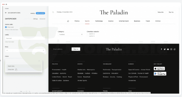 DJ-ContentFilters for YOOtheme Pro filter